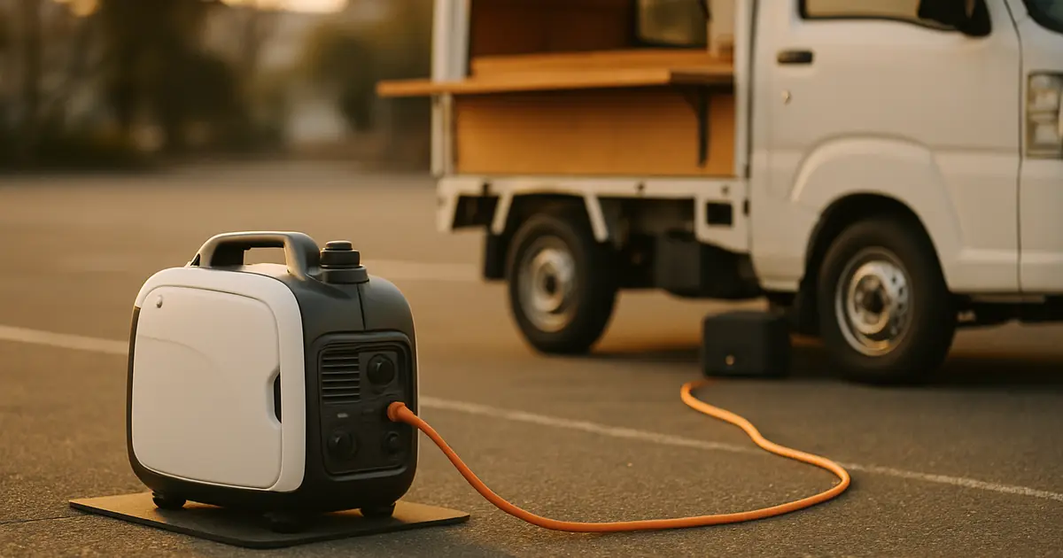 キッチンカーの電源と発電機｜容量の計算、ガソリンの扱い、会場で聞くこと